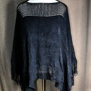 Hat Attack Lightweight Knit Layer Poncho Black - NWT